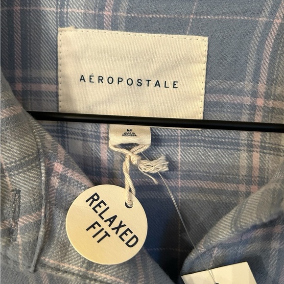 Aeropostale Super Soft Blue Plaid Flannel Short Size M New With Tags - Picture 6 of 14